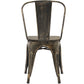 Cadeira de jantar ao estilo Tolix com design industrial em metal e madeira escura - Nova edição