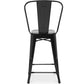Banco de bar com encosto ao estilo Tolix, com design industrial em metal - 60 cm - Nova edição