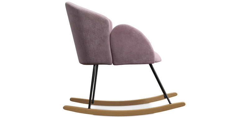Fauteuil à bascule rembourré en velours - Freia