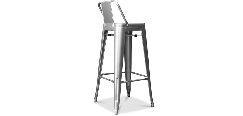 Tabouret de bar avec dossier - Design industriel - 76cm - Nouvelle édition - Stylix