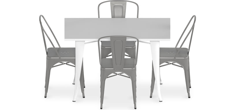 Pack Table à manger et 4 Chaises à manger Design industriel - Nouvelle édition- Bistrot Stylix