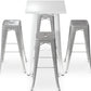 Pack Tabouret de Table Blanc et Pack de 4 Tabourets de Bar - Design Industriel - Métal - Nouvelle Edition - Bistrot Stylix