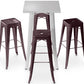Pack Tabouret de Table ET 4 Tabourets de Bar Design Industriel - Métal - Nouvelle Edition - Bistrot Stylix