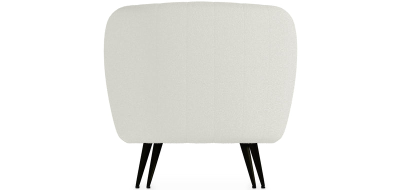 Fauteuil avec Accoudoirs En Bouclette Fausse Fourrure Tapissée - Boucles Blanches - Nuba