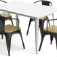 Pack Table de salle à manger et 4 chaises de salle à manger avec accoudoirs Design industriel - Nouvelle édition - Bistrot Stylix