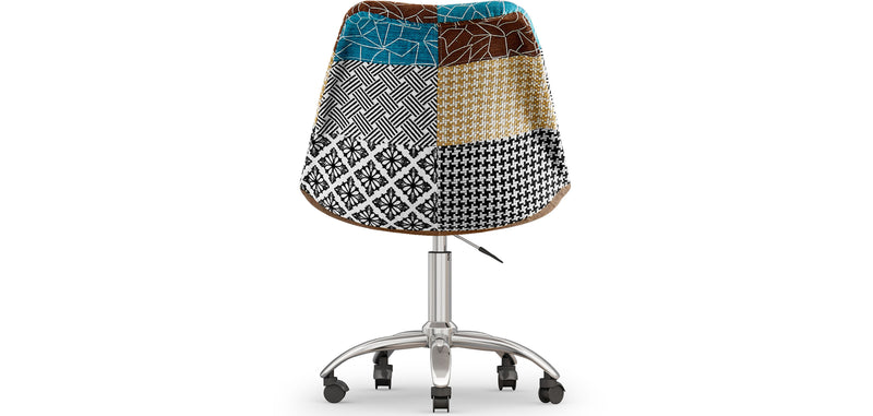 Chaise de Bureau Pivotante - Tissu Patchwork - Patty