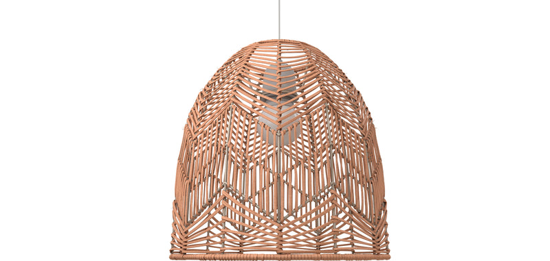 Hanging Lamp Boho Bali Style Natural Rattan -  Bu - gallery 6