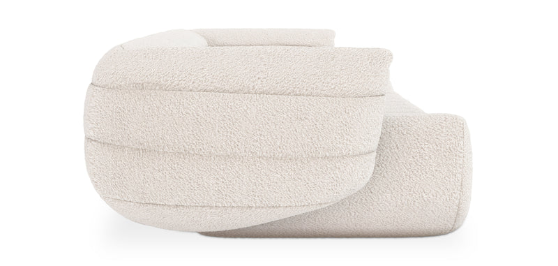 Canapé rembourré en bouclette fausse fourrure Tapissée - Boucles Blanches - 3/4 places - Caden