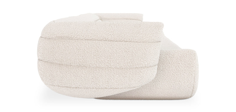 Canapé en bouclette fausse fourrure Tapissée - Boucles Blanches  - 4/5 places - Caden