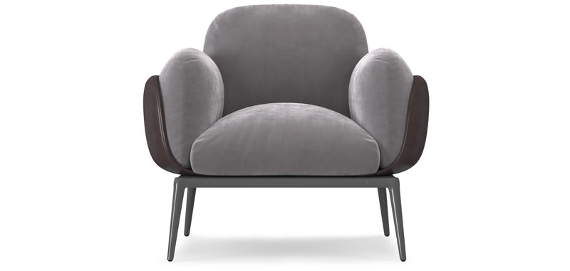 Fauteuil rembourré en velours - June