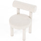 Chaise de salle à manger en bouclette fausse fourrure Tapissée - Boucles Blanches - Rhys