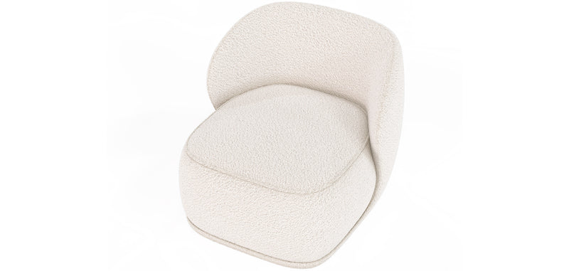 Fauteuil en bouclette fausse fourrure Tapissée - Boucles Blanches - Mykel