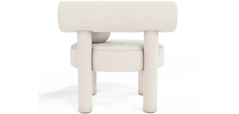 Fauteuil en bouclette fausse fourrure Tapissée - Boucles Blanches - Klena