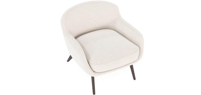 Fauteuil en bouclette fausse fourrure Tapissée - Boucles Blanches  - Jenna