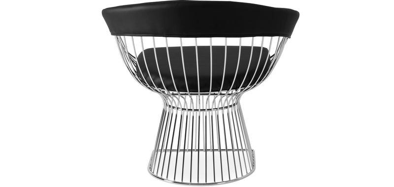 Chaise de salle à manger avec accoudoirs - Cuir et métal - Barrel