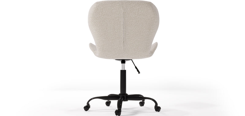Chaise de bureau avec roulettes - Chaise pivotante de bureau - Rembourrée en tissu bouclé - Structure noire Wito