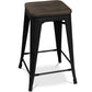 Bar Stool - Industrial Design - Wood and Steel - 60cm - Stylix