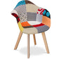 Krzesło do jadalni z podłokietnikami - tapicerka patchwork - Pixi