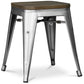 Industrial Design Stool - Wood and Steel - 45cm - Stylix