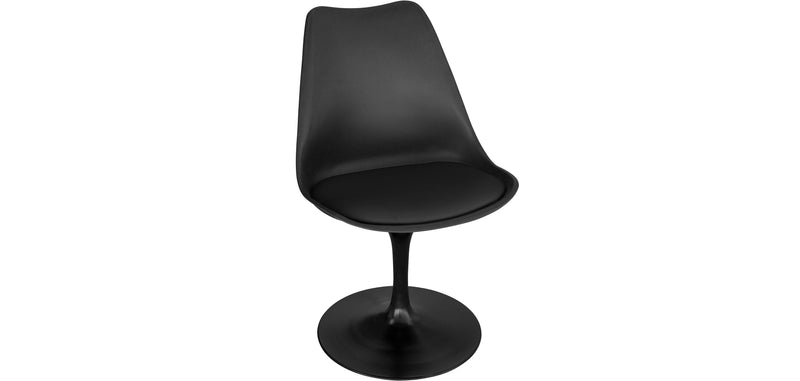 Sedia Tulipan nera con cuscino