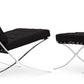 Design Armchair with Footrest - Faux Leather Upholstery - Town