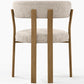 Living room armchair with armrests upholstered in Chenille  – Oak-effect legs – Ergonomic and modern design – Okare
