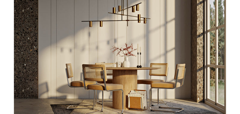 Modern hanging light, metal LEDs - Piper