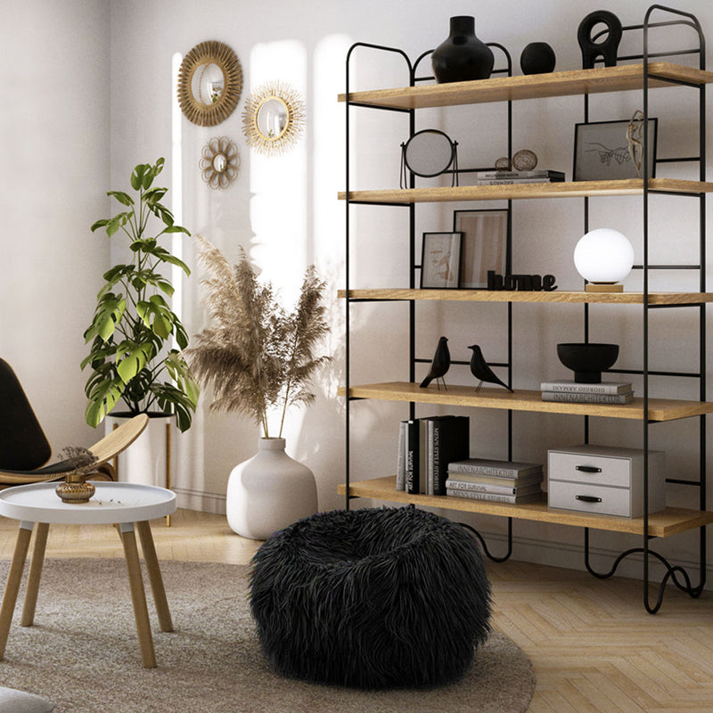 Lámpara de Mesa Minimalista con Esfera Blanca y Base de Madera - Onara