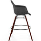Velvet Bar Stool - Scandinavian Design and Dark Wood Legs - Nordika