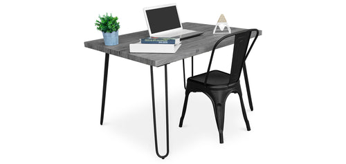 Ensemble de Bureau - Design Industriel 120cm - Hairpin + Chaise de Salle à Manger - Stylix