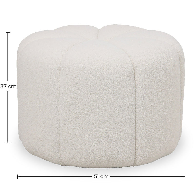 Pouf Round Bouclé Fabric - Harley