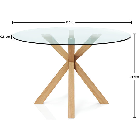 Round Dining Table - 120CM - Glass - Tauwa - gallery 8