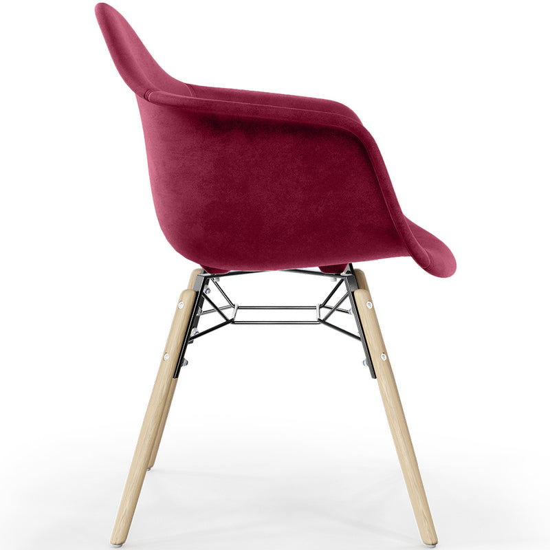 Velvet Dining Chair - Scandinavian Design and Wooden Legs - Nordika