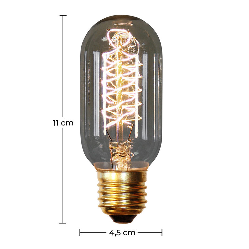 Vintage Edison Bulb - Valve - Dimensions diagram