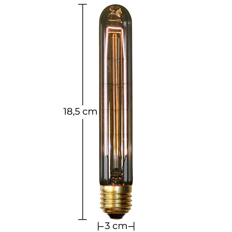 Vintage Edison Bulb - Cylinder - Dimensions diagram