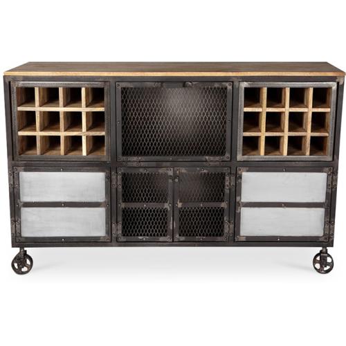 Buffet à vin avec roues - Design industriel - Avara