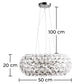 Ceiling Lamp - Crystal Globe Pendant Lamp - 50cm - Savoni - Dimensions diagram