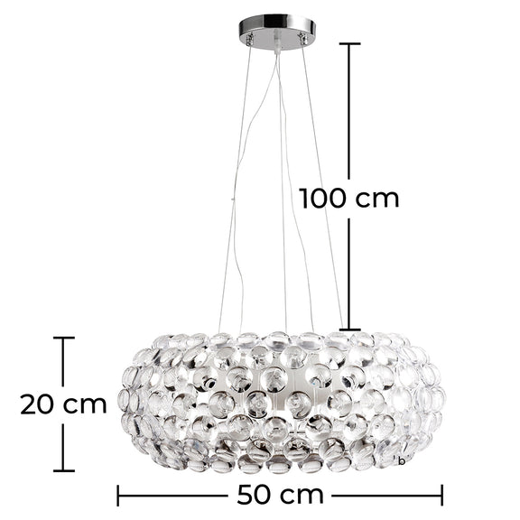 Ceiling Lamp - Crystal Globe Pendant Lamp - 50cm - Savoni - Dimensions diagram