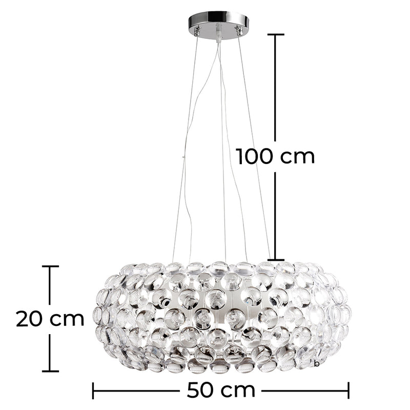 Ceiling Lamp - Crystal Globe Pendant Lamp - 50cm - Savoni - Dimensions diagram