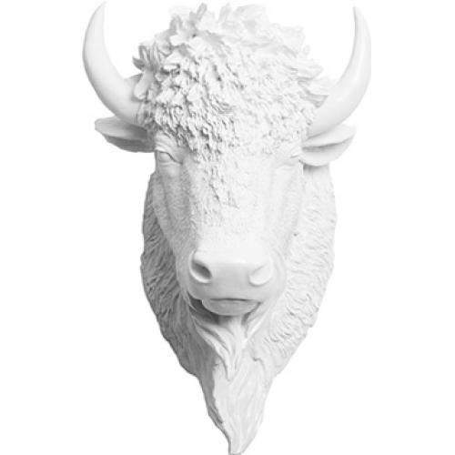 Wall Decoration - White Bison Head - Uka