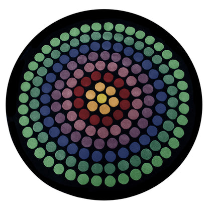 Round Rug Wool – Geometric Design – 68 cm – Yoler