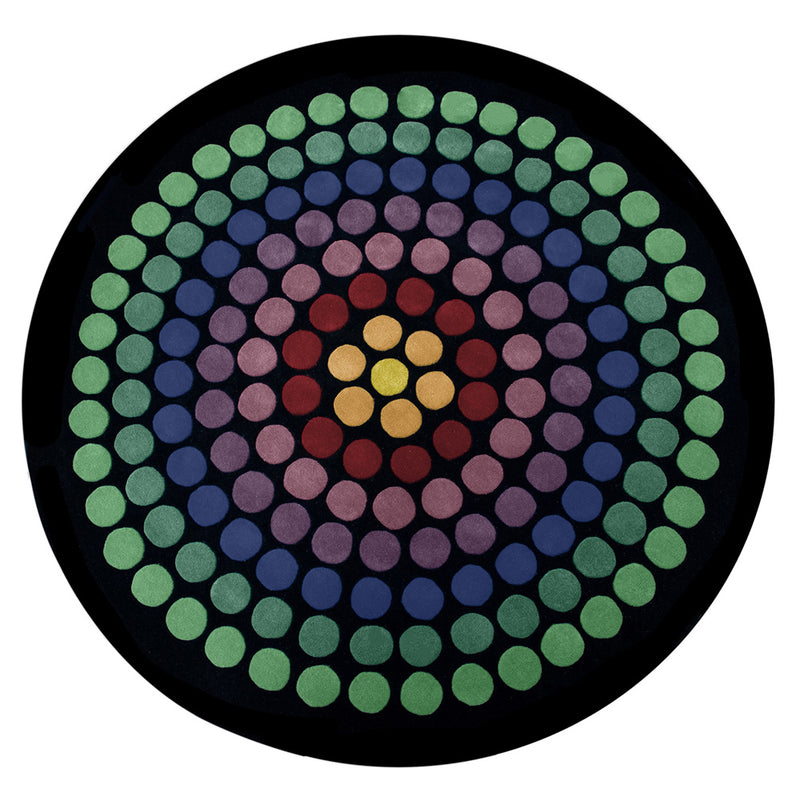Round Rug Wool – Geometric Design – 68 cm – Yoler