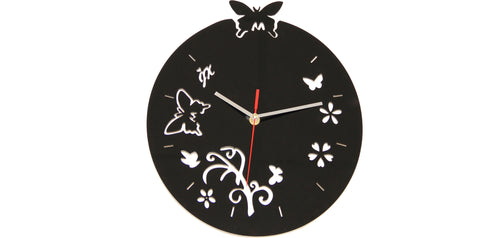 Wall Clock Butterflies and Flowers