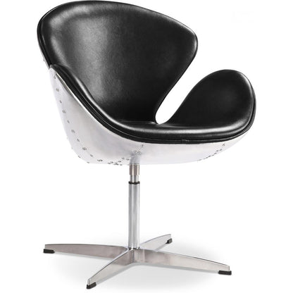 Fauteuil avec accoudoirs - Style aviateur - Revêtu de cuir - Via