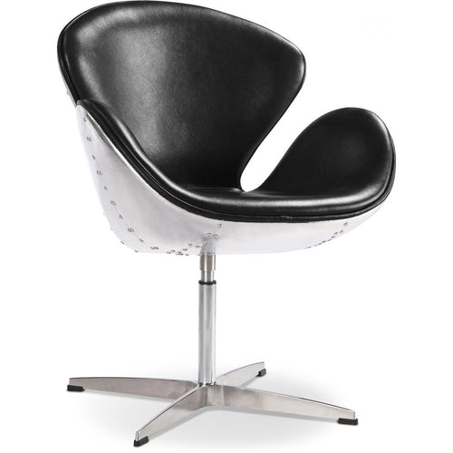 Fauteuil avec accoudoirs - Style aviateur - Revêtu de cuir - Via