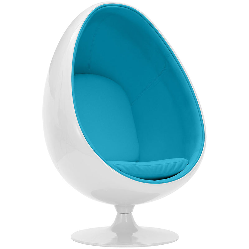 Fauteuil Design en Forme d'Oeuf - Revêtu de Tissu - Eny
