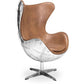 Fauteuil Design avec Accoudoirs - Design Oeuf - Cuir et Métal - Cocoon