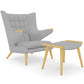 Armchair with Footrest - Upholstery - Grizzly