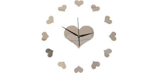 Wall Clock Hearts Mirrors