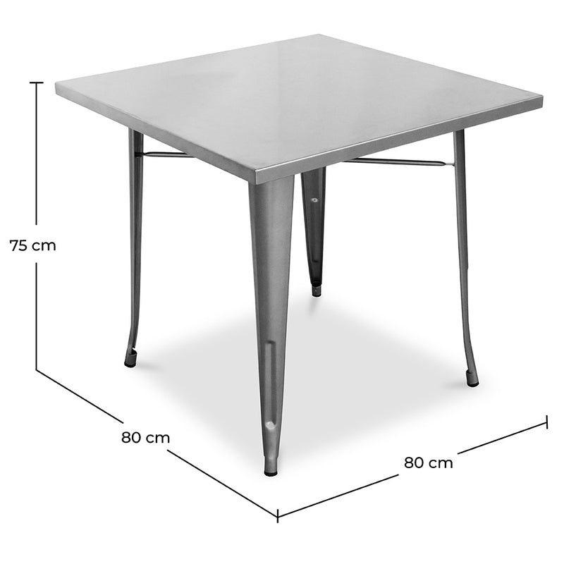 Square Industrial Design Dining Table - Stylix - Dimensions diagram
